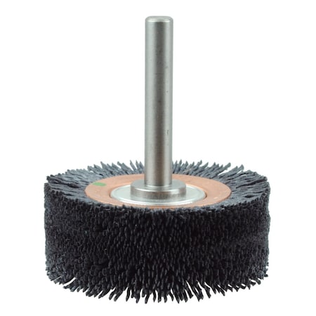 Weiler Bore-Rx 3" Dia   Brush Deburring .055/120CG Crimped Fill, 3/8" Stem 86152